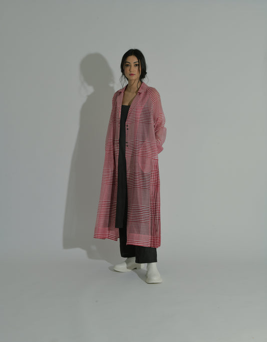 Paragraph 005 Pleated Overcoat (Red)